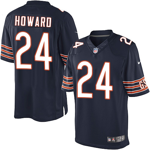 Men's Limited Jordan Howard Nike Jersey Navy Blue Home - #24 NFL Chicago Bears